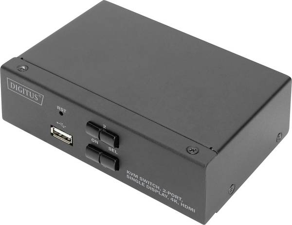 Digitus DS-12870 2+1 Port KVM-Umschalter HDMI Fernbedienung, Tastatur 3840 x 2160 Pixel