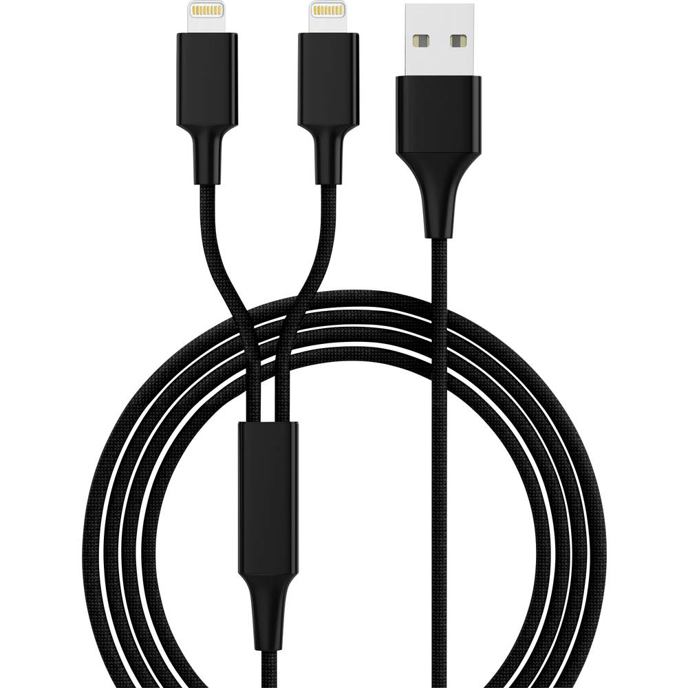 Smrter USB-laadkabel USB 2.0 USB-A stekker, Apple Lightning stekker 1.20 m Zwart