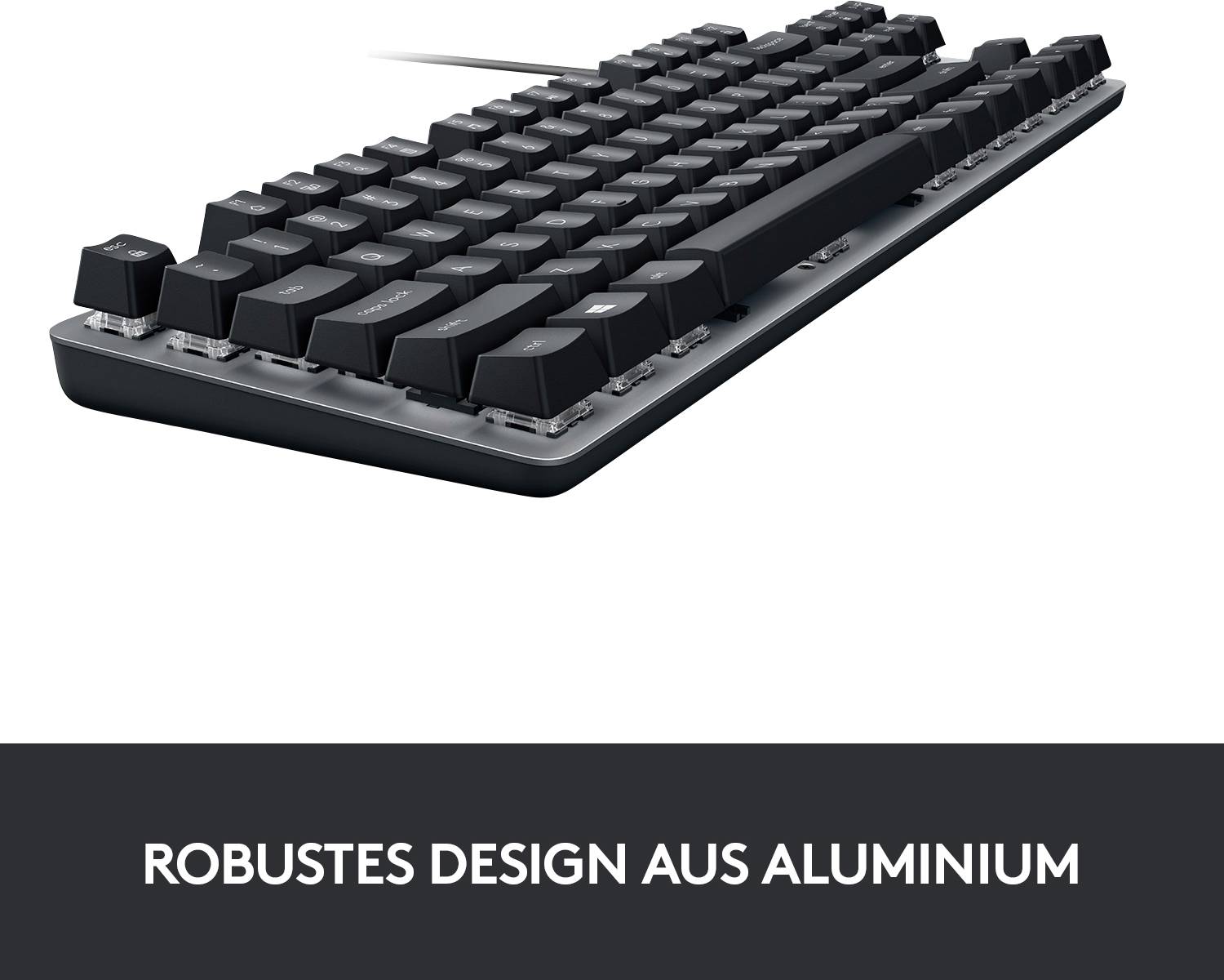 Logitech K835 TKL Kabelgebunden Gaming-Tastatur Deutsch, QWERTZ Graphit, Grau Switch: Blue-3