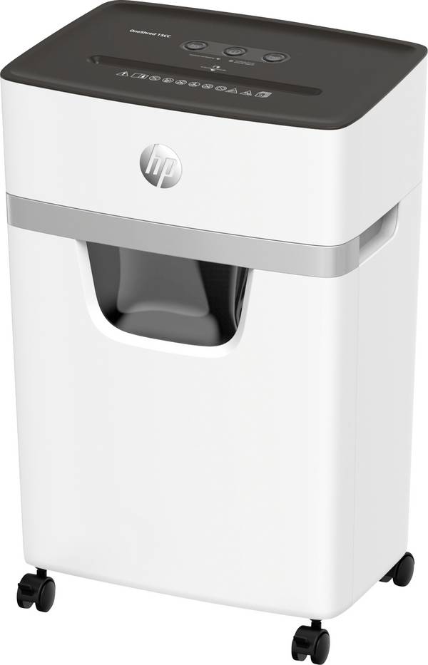 HP OneShred 15CC Aktenvernichter 15 Blatt Partikelschnitt 4 x 35 mm P-4 20 l Vernichtet auch Büroklammern, Kreditkarte, Heftklammern