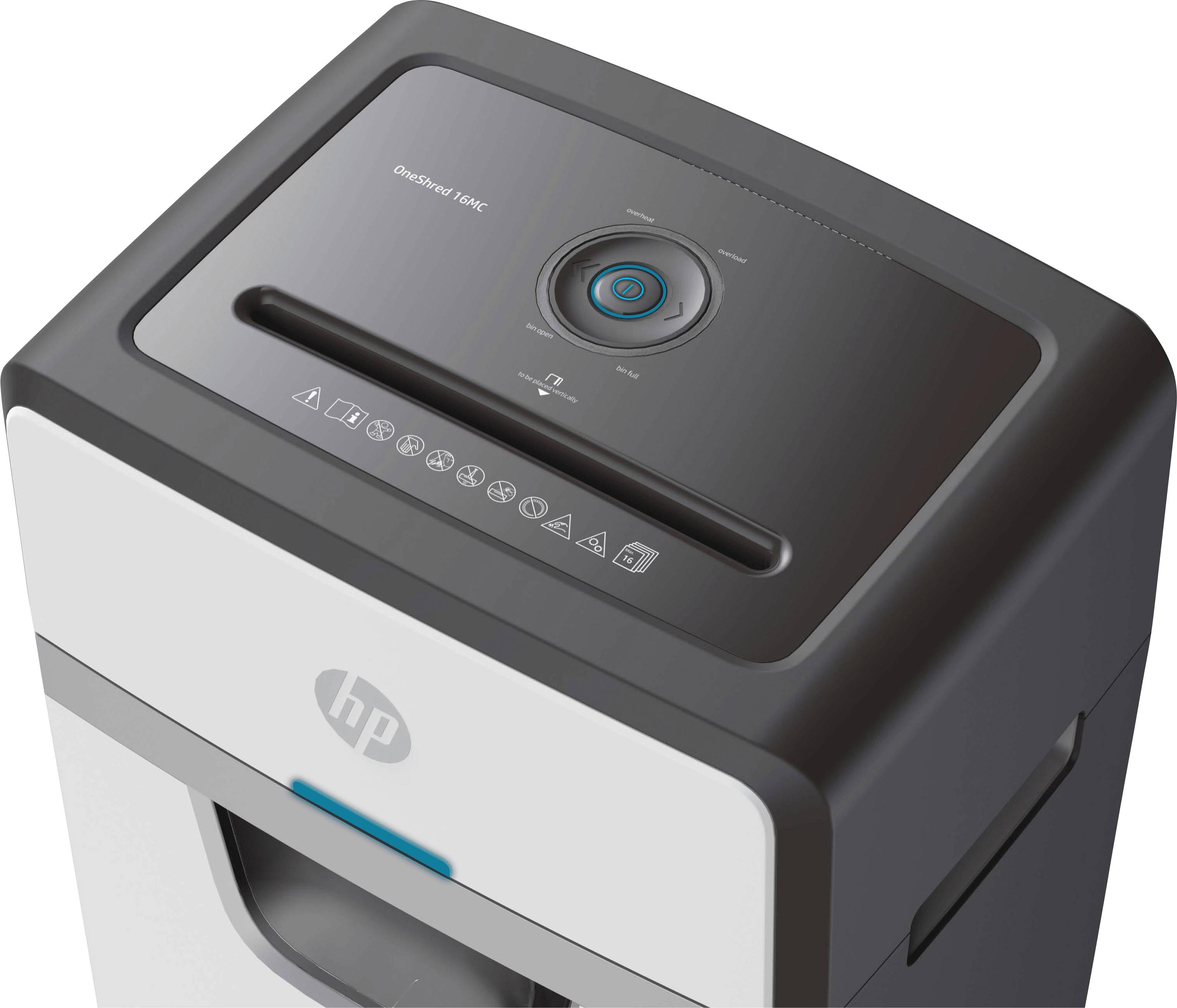 HP OneShred 16MC Aktenvernichter 16 Partikelschnitt 2 x 15 mm 30 l Vernichtet auch Büroklammern, Kreditkarte, Heftklamme-3