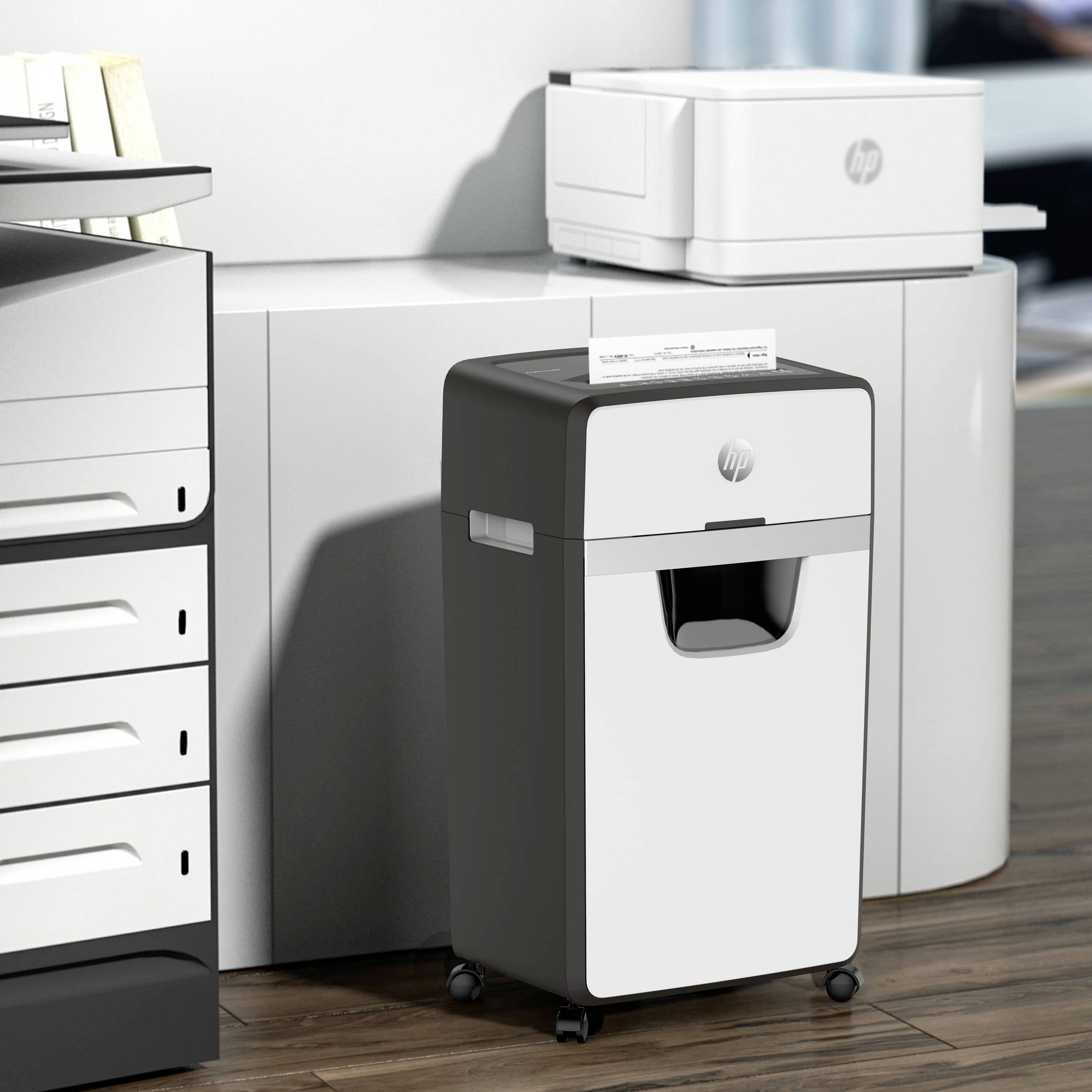 HP OneShred 16MC Aktenvernichter 16 Partikelschnitt 2 x 15 mm 30 l Vernichtet auch Büroklammern, Kreditkarte, Heftklamme-5