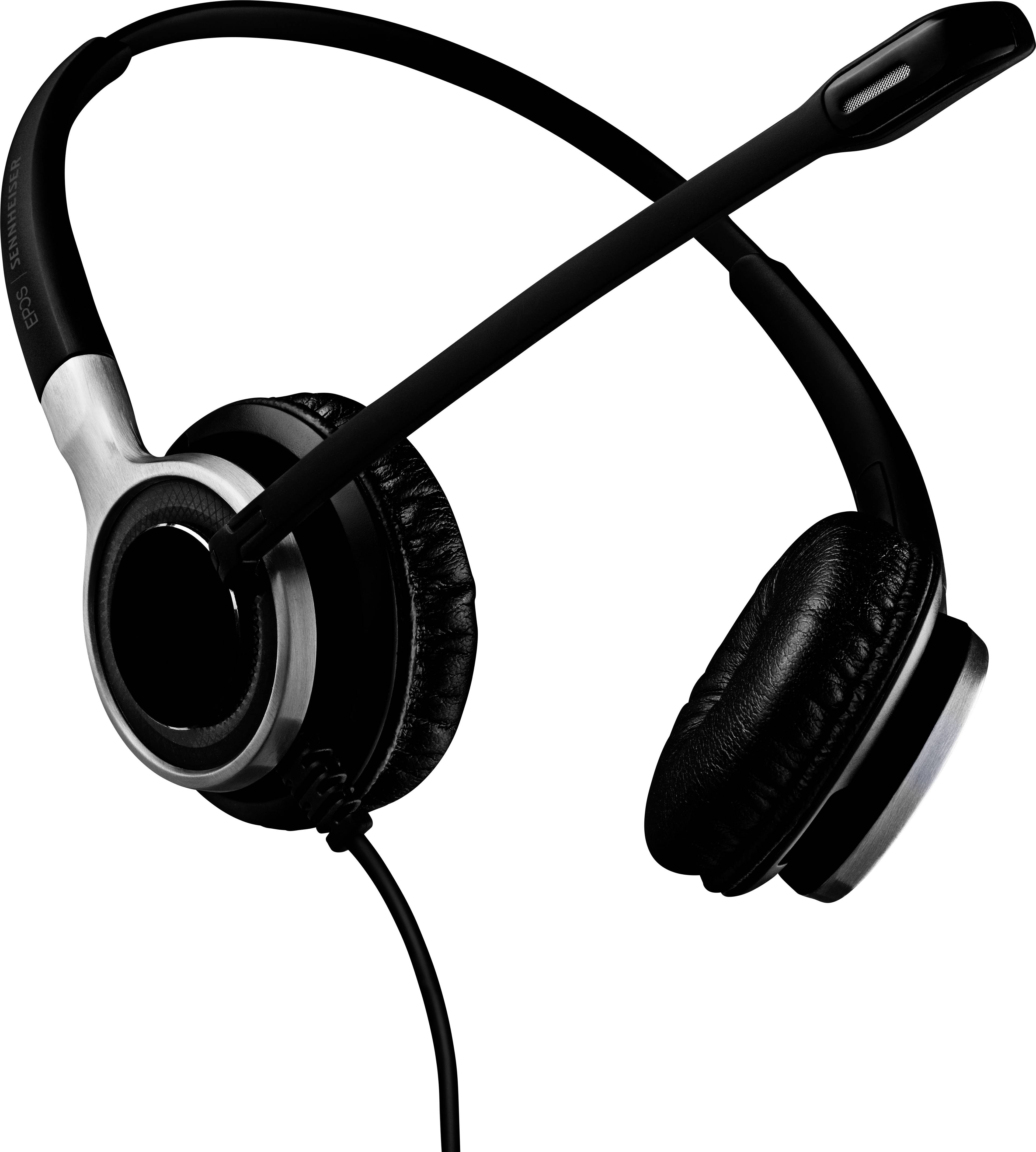 Ein schwarzes, kabelgebundenes Headset mit Mikrofon, geeignet für Telefon- oder Internetkommunikation.