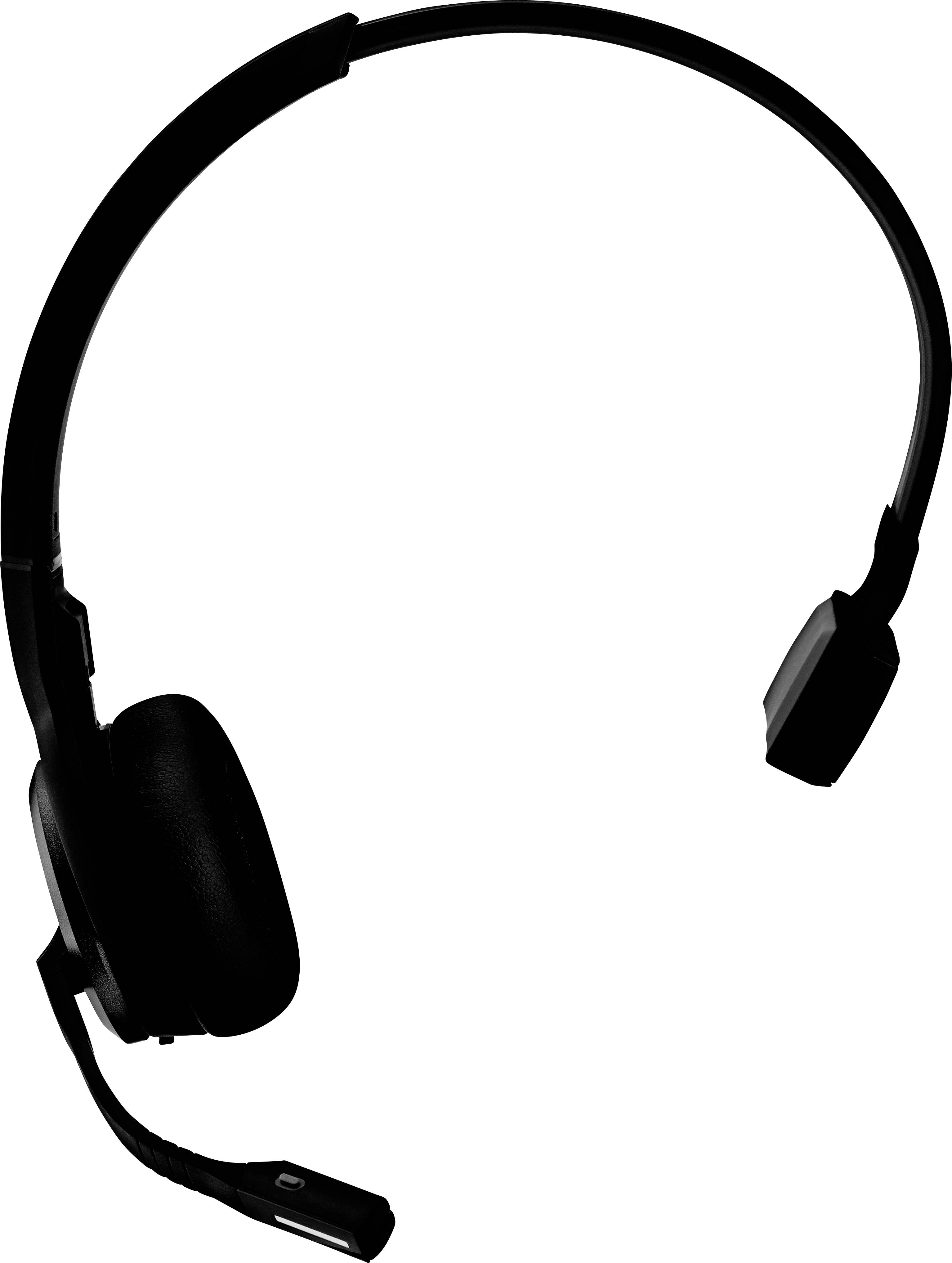 Ein schwarzes Headset mit Mikrofonarm, geeignet für Audio- und Telefonkonferenzen.
