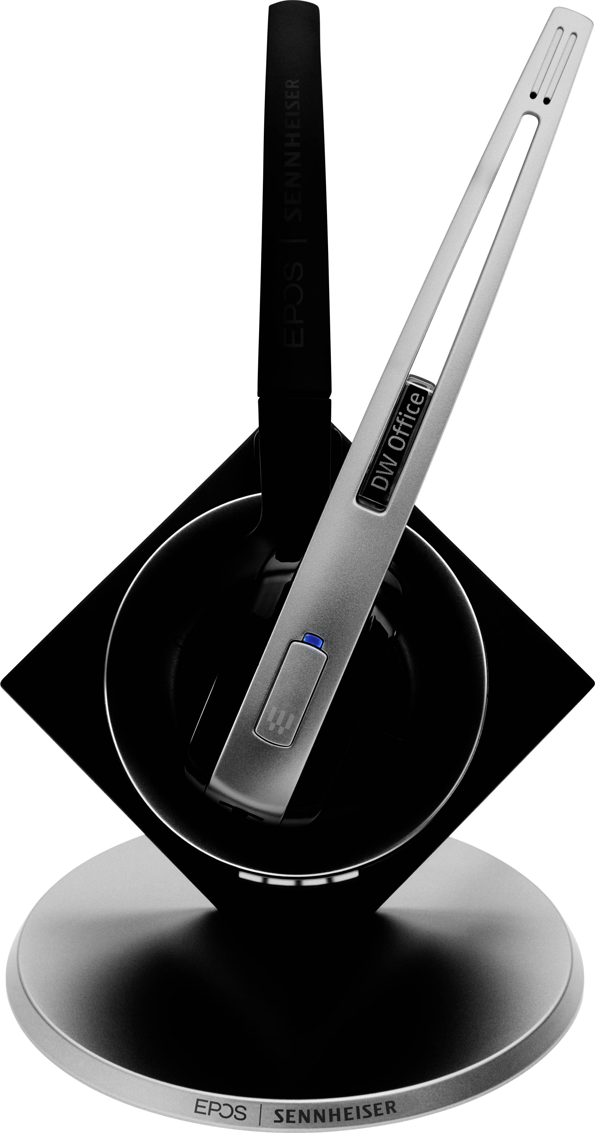 EPOS IMPACT DW 10 Phone On Ear Headset DECT Mono Schwarz, Silber Noise Cancelling Lautstärkeregelung, Mikrofon-Stummschaltung Telefon