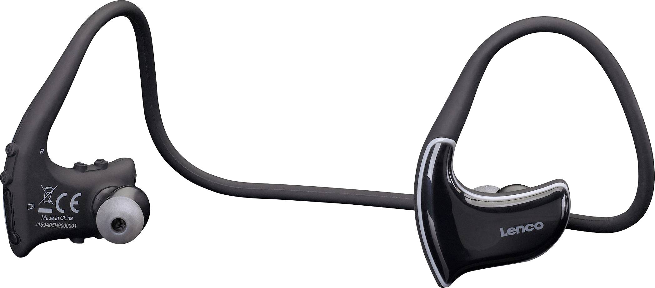 LENCO BTX-750BK Bluetooth® Sport In Ear Stereo-Headset In Ear Headset, Nackenbügel, Schweißresi
