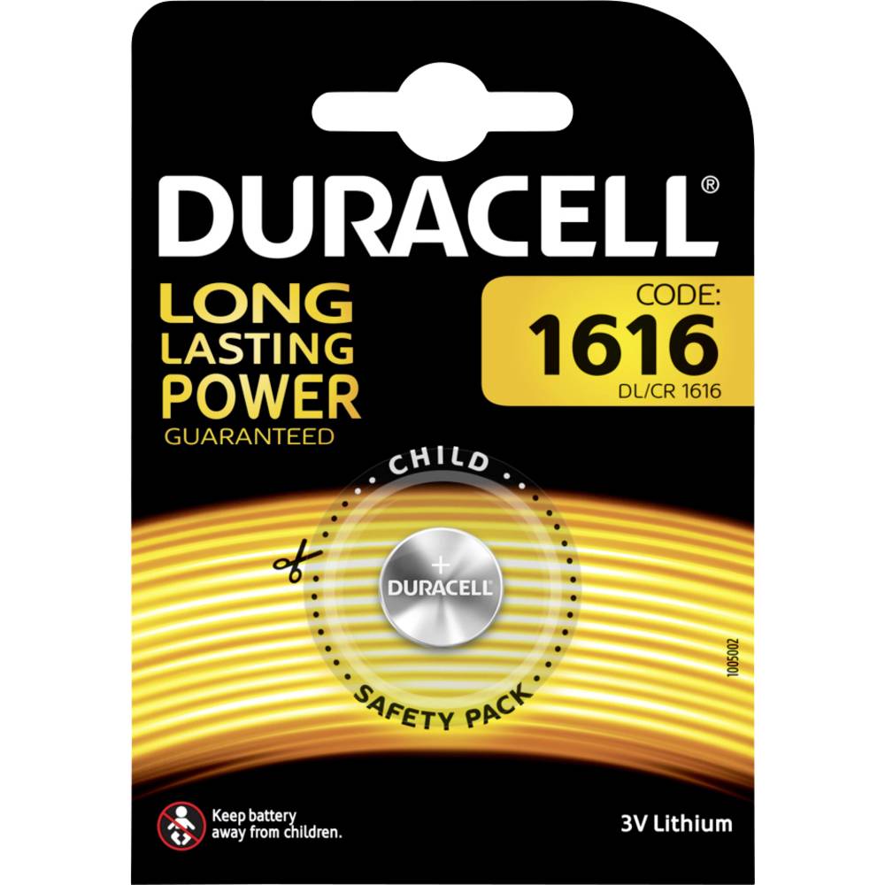 Batterij Duracell knoopcel 1616 lithium