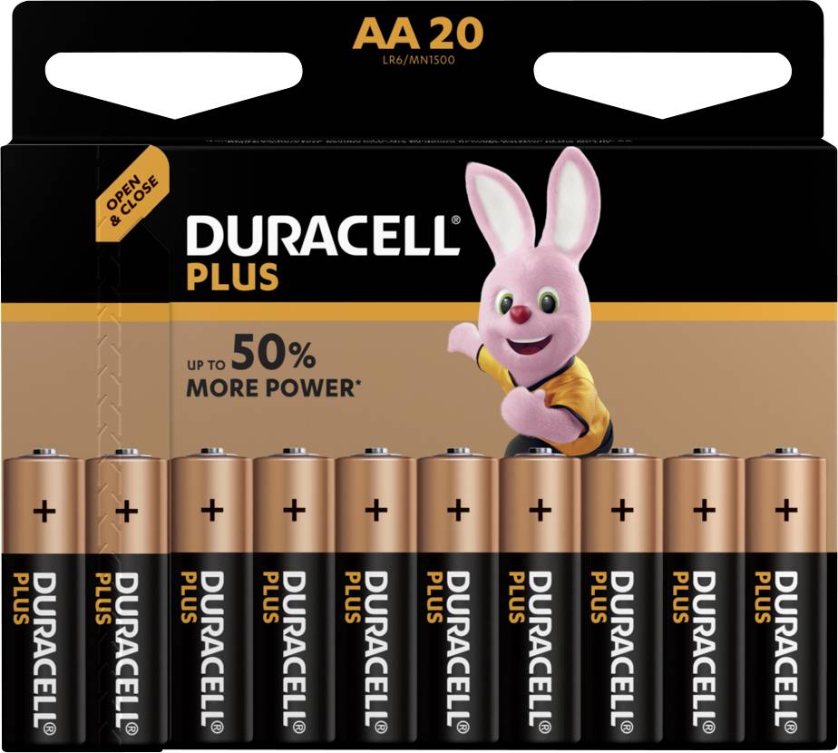 Duracell Plus Power Mignon (AA)-Batterie Alkali-Mangan 1.5 V 20 St.