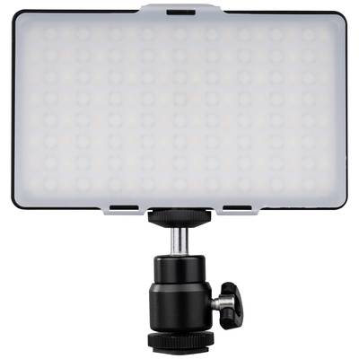 Ein rechteckiges LED-Licht mit mattem Diffusor und verstellbarem Stativhalter. Ideal für Fotografen zur Beleuchtung.