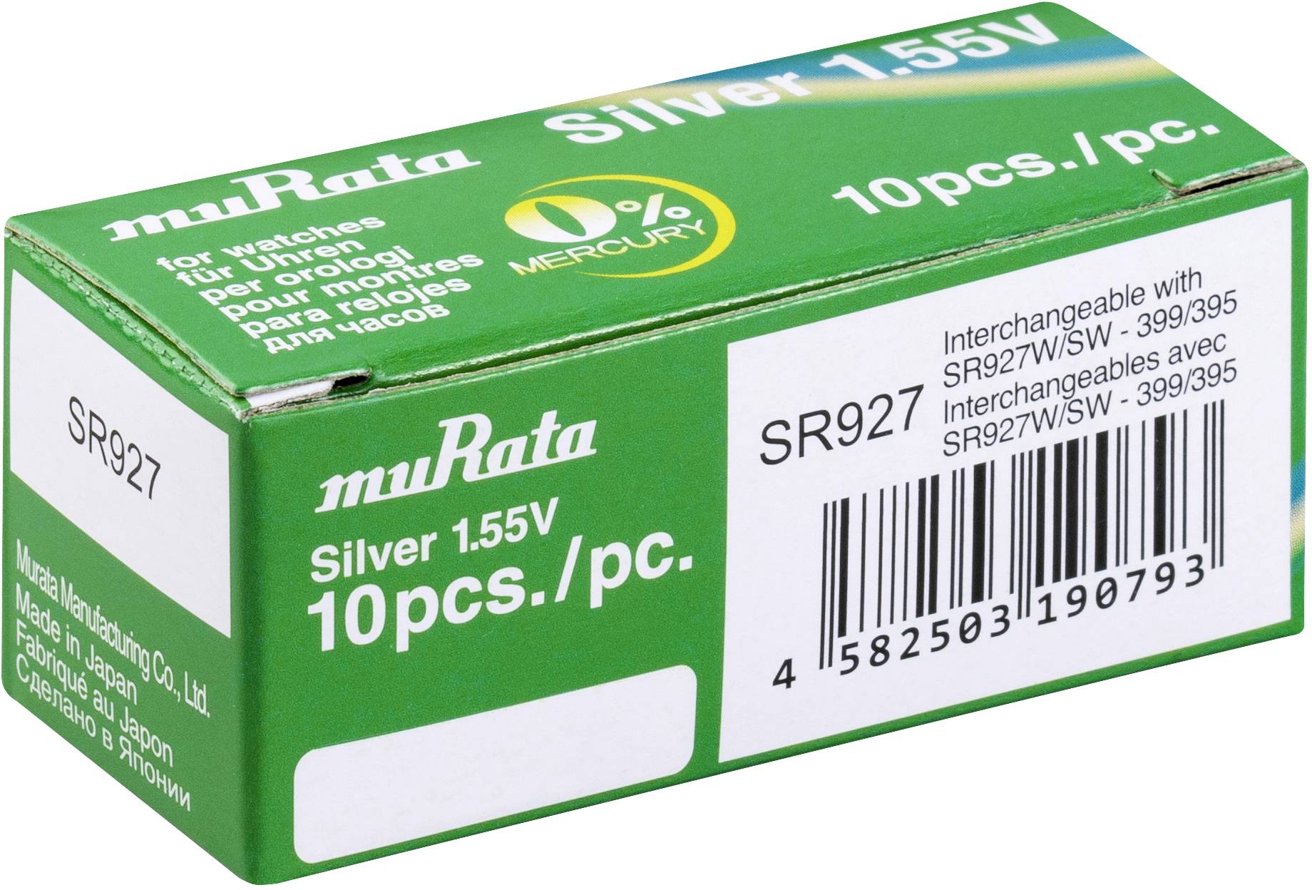 MURATA SR927-PBWW Knopfzelle 395 Silberoxid 52 mAh 1.55 V 10 St.