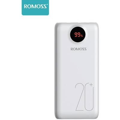Romoss SW20 PS+ Powerbank 20000 mAh Quick Charge Li-Ion  Weiß Statusanzeige