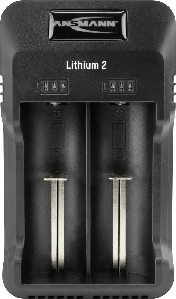 Ansmann Lithium 2 Rundzellen-Ladegerät LiIon, NiCd, NiMH 10340, 10350, 10440, 10500, 12500, 12650, 13500, 13650, 14500, 14650, 16340, 16650, 17650, 17670, 18350, 18490, 18500, 18650, 18700, 20650, 21700, 22650, 25500, 26500, 26650, Micro (AAA), Mignon (AA)