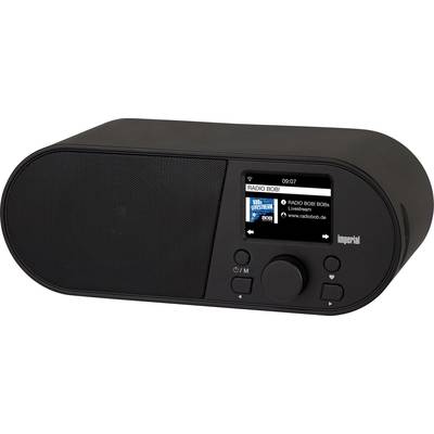 Schwarzes digitales Radio mit Bildschirm, der 'Radio Bob! Livestream' anzeigt. Auf dem Display ist das Logo der Radiostation sichtbar.