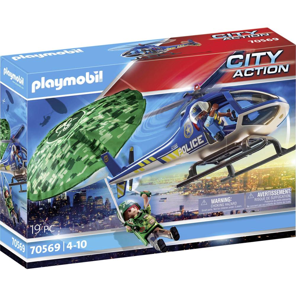 Playmobil City action 70569 Politie helikopter parachute- achtervolging