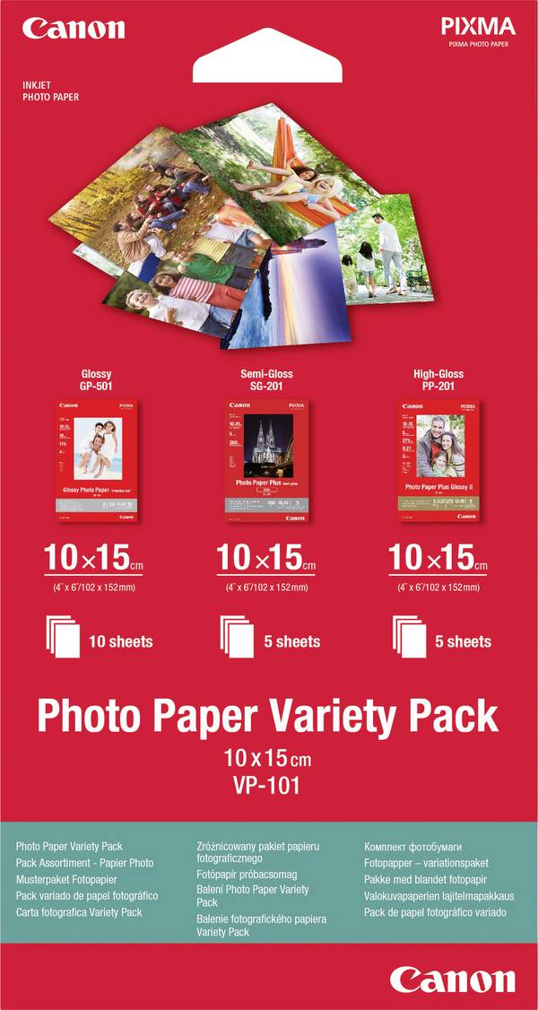 Canon VP-101 0775B078 Fotopapier 10 x 15 cm  20 Blatt Glänzend, Seidenglänzend