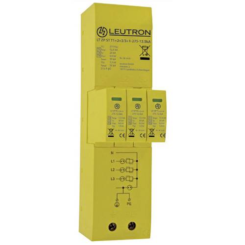 Leutron 381681 LT ZP ST T1+2+3/3+1-275-12.5kA Überspannungsschutzgerät Überspannungsschutz für: Verteilerschrank 50 kA 1...