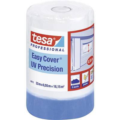 Rolle von 'tesa Easy Cover UV Precision' Abdeckfolie, 33 m x 0,55 m, zum präzisen Abdecken beim Streichen.