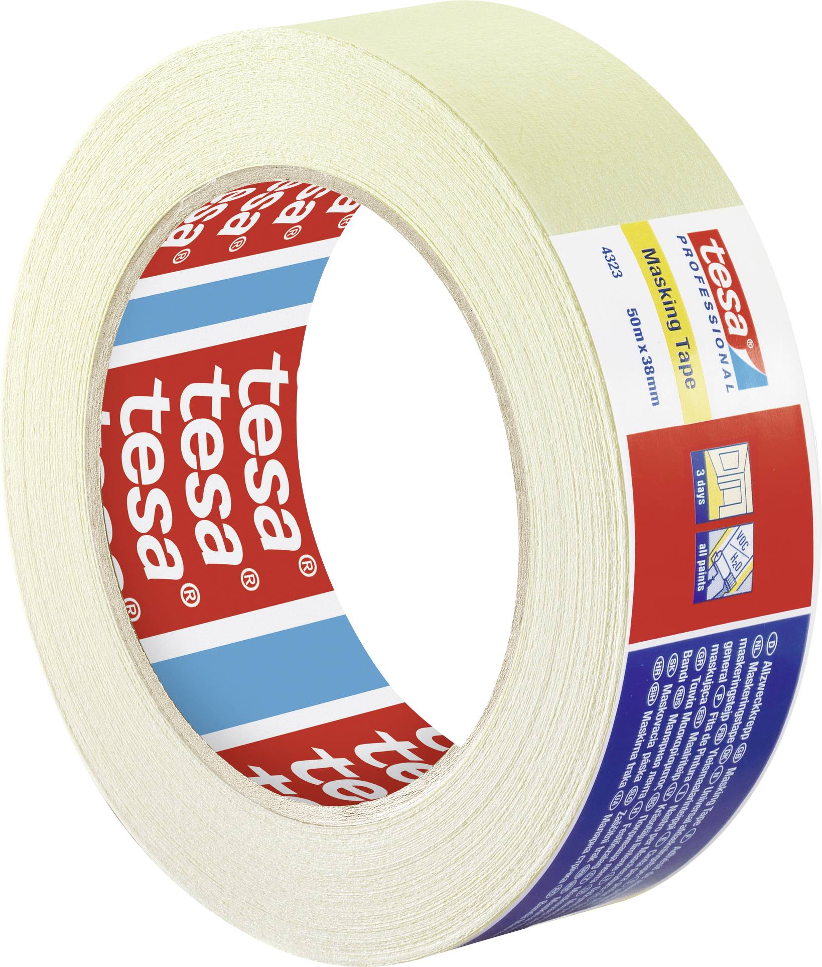 'Rolle Klebeband der Marke Tesa mit Aufdruck "Masking Tape".'