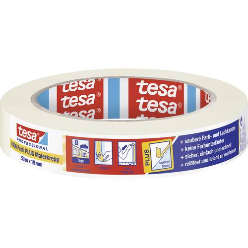 tesa PREMIUM 04306-00042-02 Kreppband tesakrepp® Beige (L x B) 50 m x 19 mm 1 St.