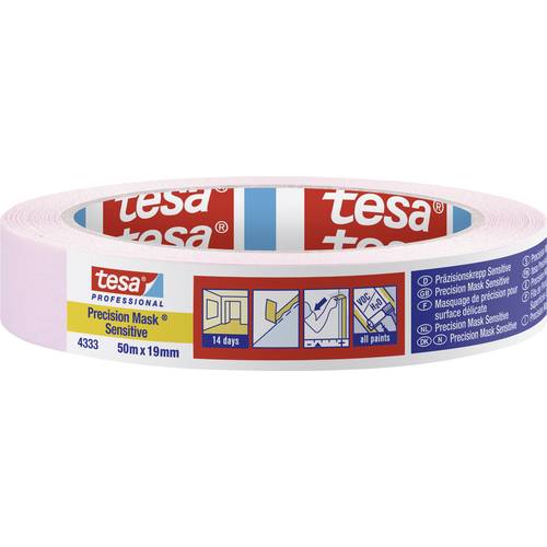 Thumbnail - tesa PRECISION SENSITIVE 04333-00017-02 Kreppband Präzisionskrepp® Hellrosa (L x B) 50 m x 19 mm 1 St.