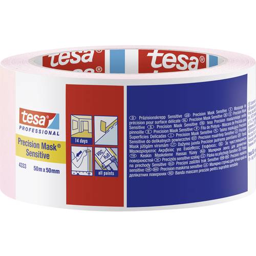 Thumbnail - tesa PRECISION SENSITIVE 04333-00021-02 Kreppband Präzisionskrepp® Hellrosa (L x B) 50 m x 50 mm 1 St.