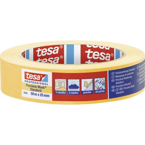 Thumbnail - tesa PRECISION STANDARD 04344-00003-00 Kreppband Präzisionskrepp® Gelb (L x B) 50 m x 25 mm 1 St.