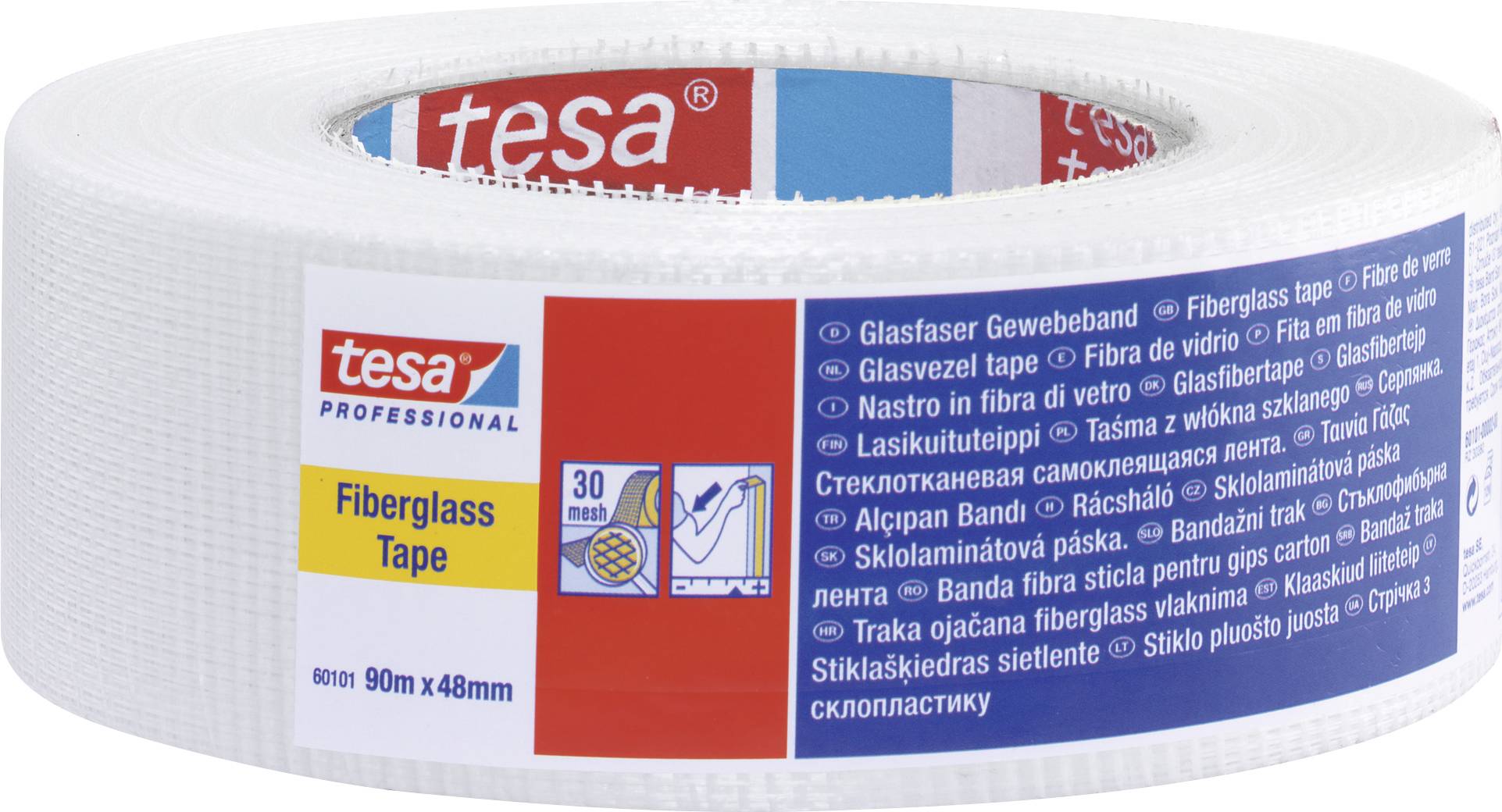 TESA 60101-00002-00 Gewebeklebeband Weiß (L x B) 90 m x 48 mm 1 Stück (60101-00002-00)
