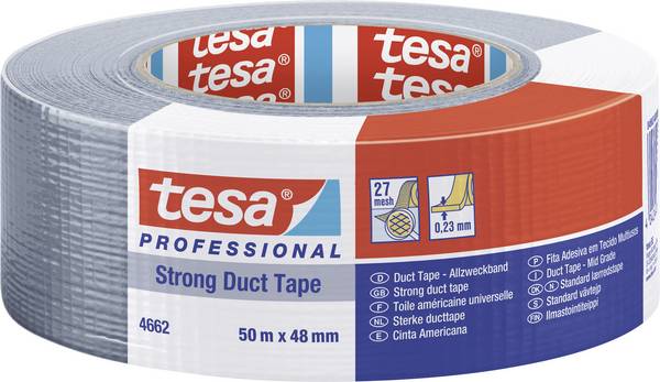 tesa STRONG 04662-00086-02 Gewebeklebeband tesa® Professional Silber (L x B) 50 m x 48 mm 1 St.