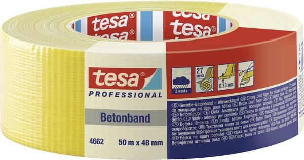 tesa  04662-00199-00 Gewebeklebeband tesa® Professional Gelb (L x B) 50 m x 48 mm 1 St.
