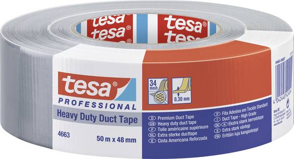 tesa STRONG 04663-00007-02 Gewebeklebeband tesa® Professional Silber (L x B) 50 m x 48 mm 1 St.