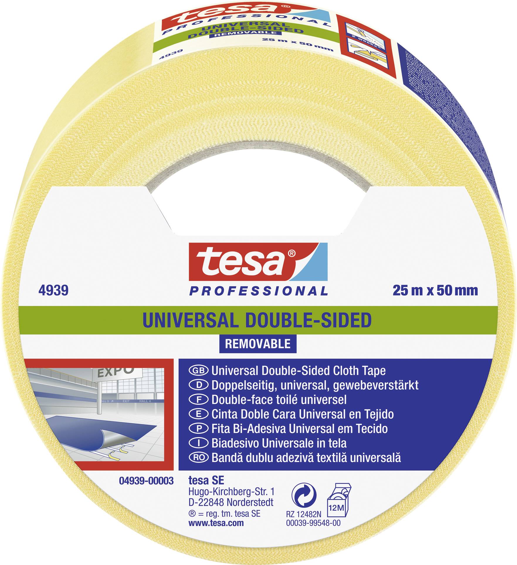 TESA 04939-00003-11 Verlegeband Weiß (L x B) 25.00 m x 50.00 mm 25 m (04939-00003-11)