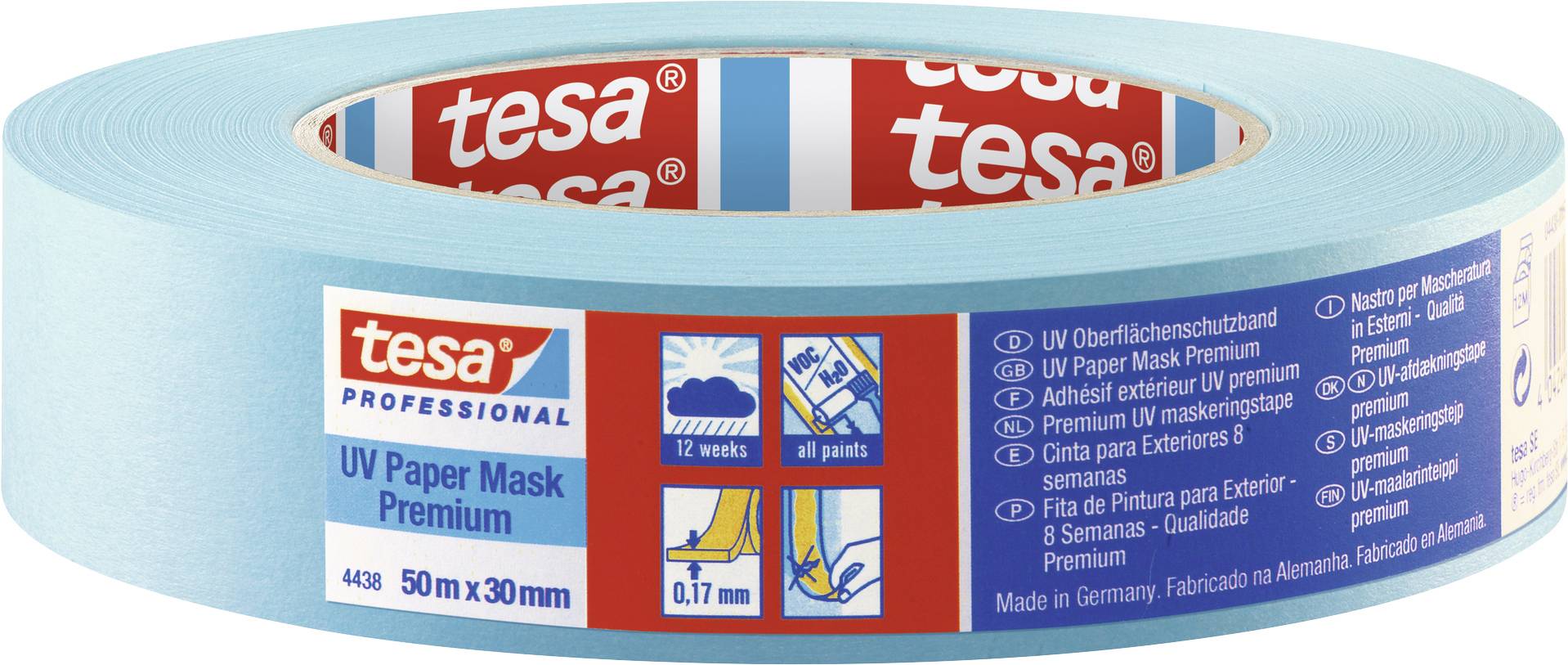 tesa PREMIUM 04438-00057-02 Kreppband tesakrepp® Blau (L x B) 50 m x 30 mm 1 St.-0