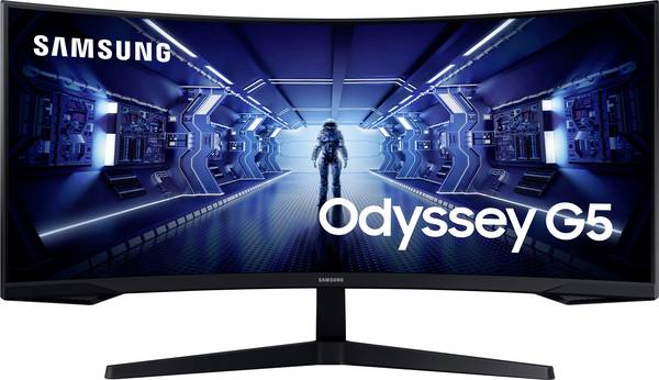 SAMSUNG LC34G55TWWR Odyssey G5 86,36cm 34Zoll 21:9 UWQHD 3440x1440 250cm/m2 3000:1 1ms 165Hz 1.000R black