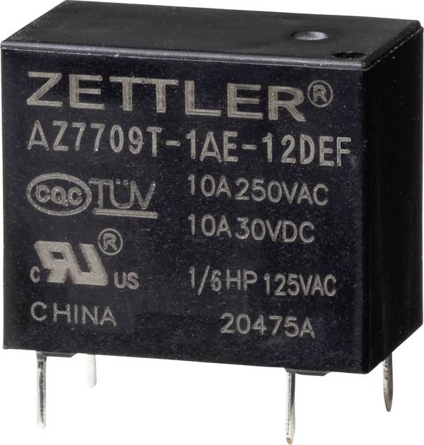 Zettler Electronics AZ7709T-1AE-12DEF Powerrelais 12 V/DC 10 A  1 St.