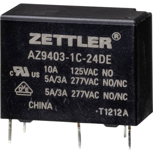 Zettler Electronics AZ9403-1C-24DE Powerrelais 24 V/DC 5 A 1 St.