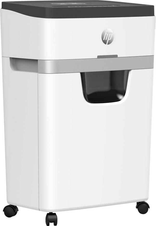 HP OneShred 12MC Aktenvernichter 12 Partikelschnitt 4 x 35 mm 23 l Vernichtet auch Büroklammern, Heftklammern, Kreditkarte