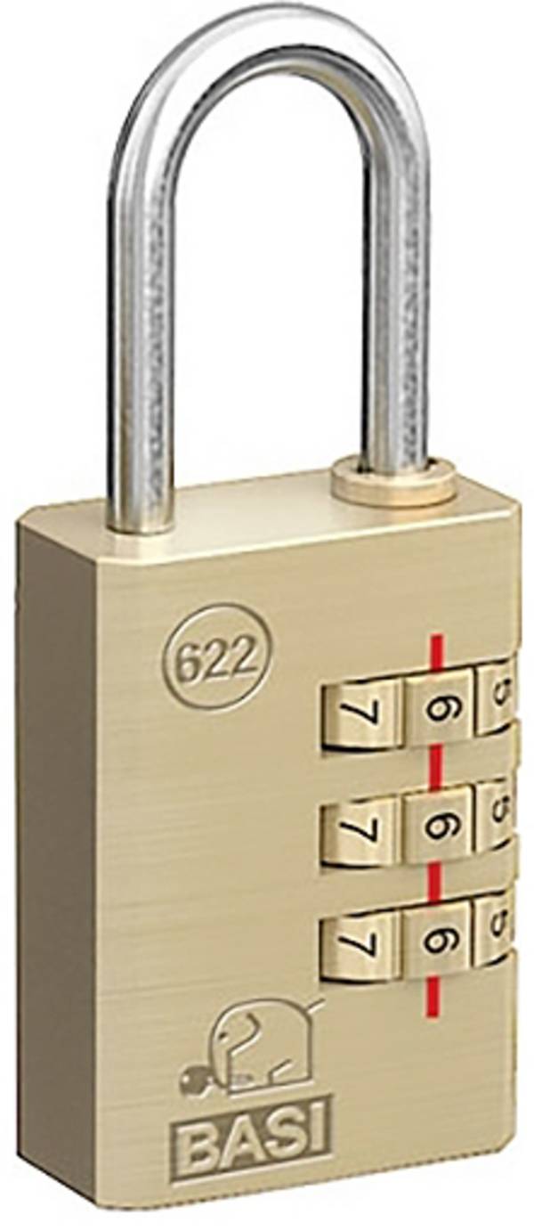 Basi 6220-2000 Kofferschloss 21 mm Messing Zahlenschloss