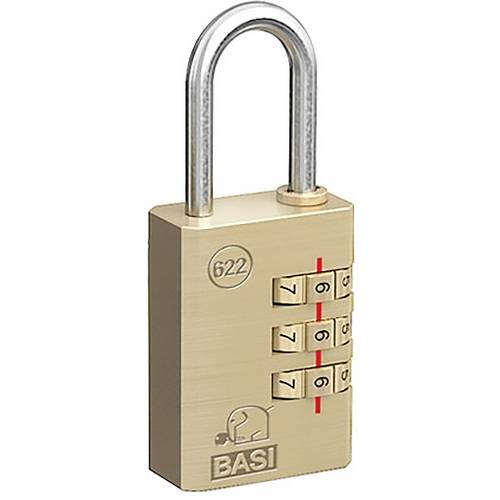 Basi 6220-2000 Kofferschloss 21 mm Messing Zahlenschloss