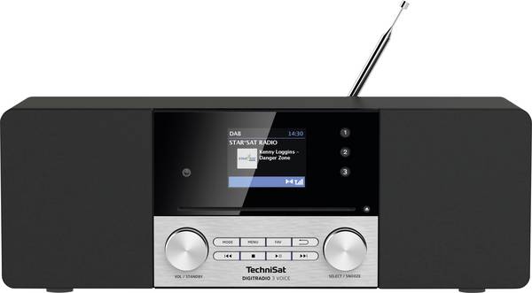 TechniSat DigitRadio 3 VOICE - Audiosystem - 2 x 10 Watt - Schwarz - Silber
