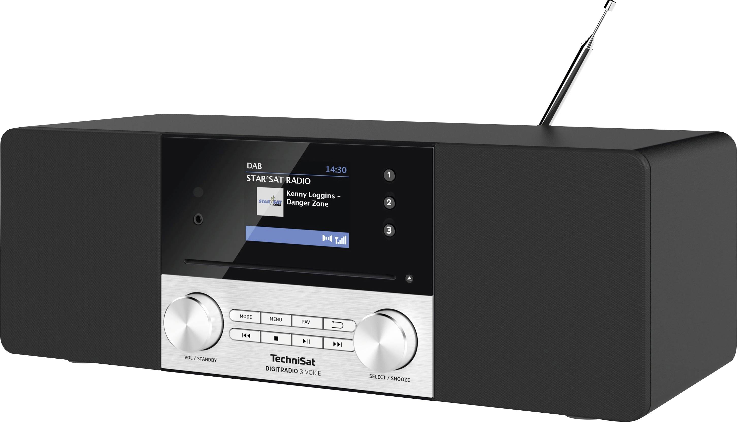TechniSat DigitRadio 3 VOICE - Audiosystem - 2 x 10 Watt - Schwarz - Silber-3