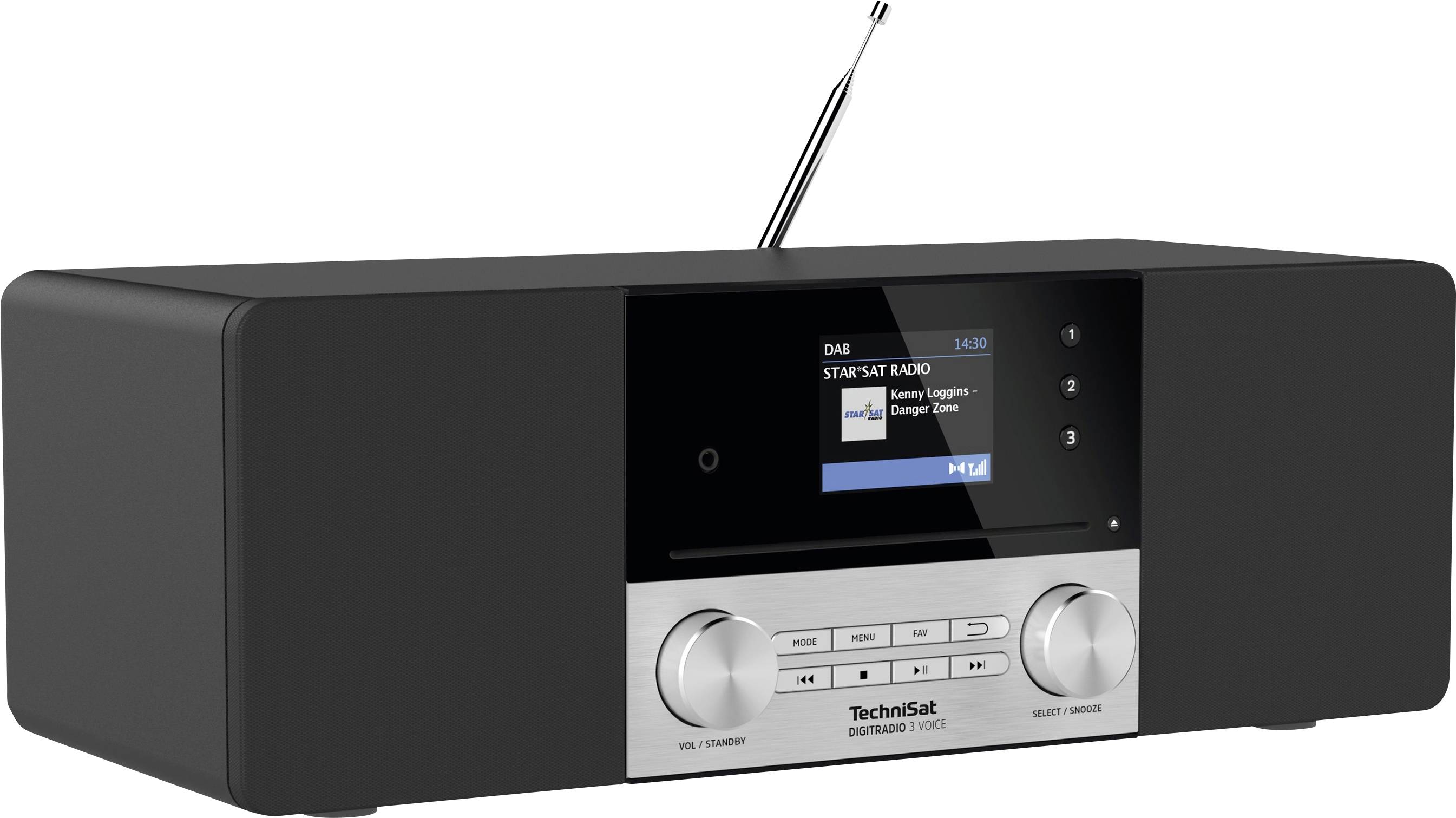 TechniSat DigitRadio 3 VOICE - Audiosystem - 2 x 10 Watt - Schwarz - Silber-4