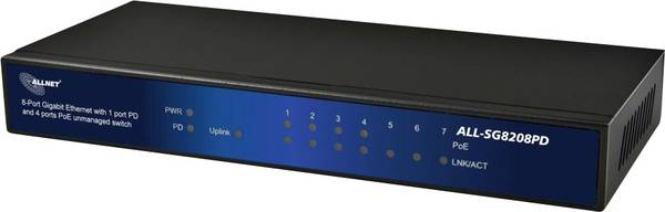 Allnet ALL-SG8208PD ALL-SG8208PD Netzwerk Switch 8 + 4 Port 10 / 100 / 1000 MBit/s PoE-Funktion