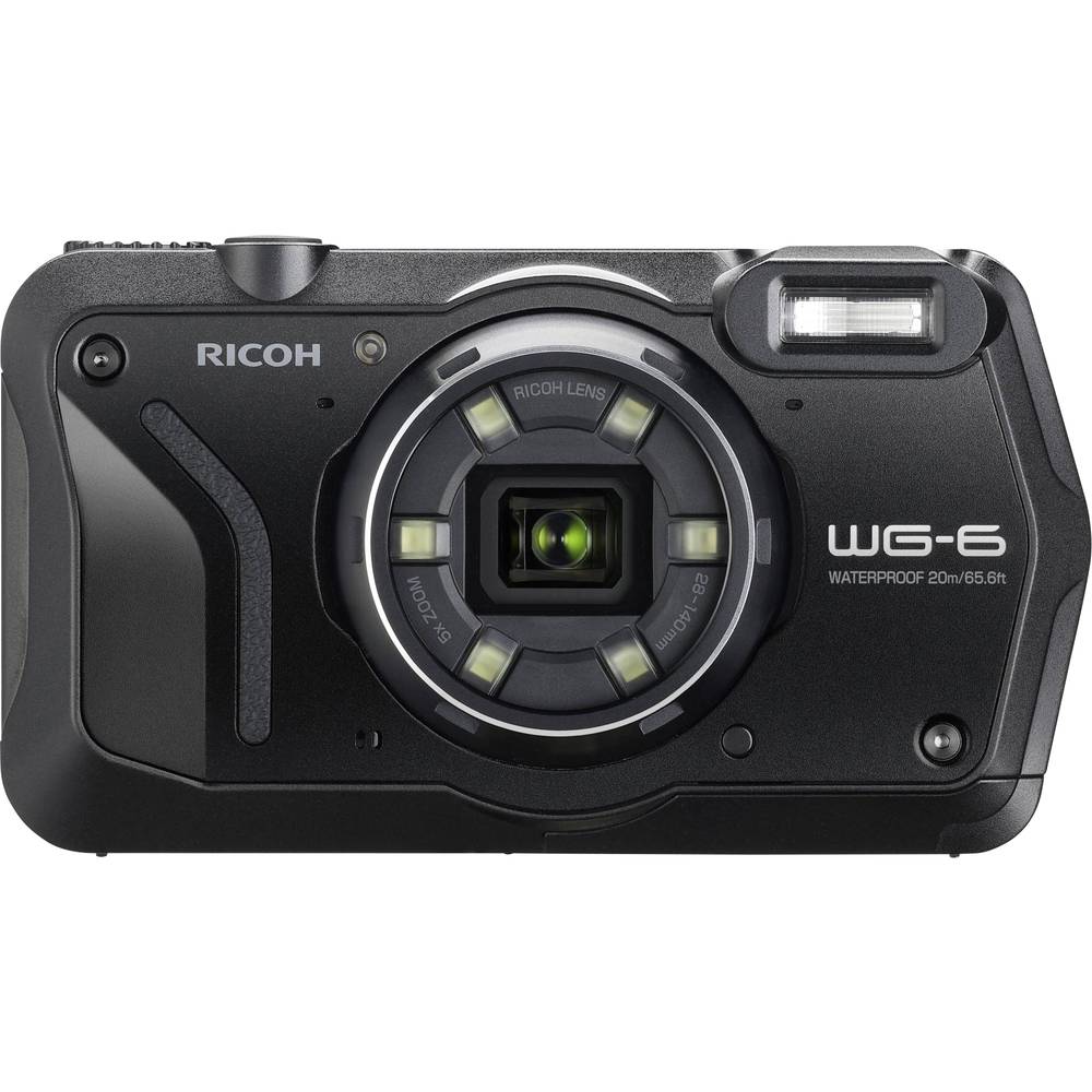 Ricoh WG-6 Digitale camera 20 Mpix Zoom optisch: 5 x Zwart Waterdicht tot 20 m, Schokbestendig, Stof