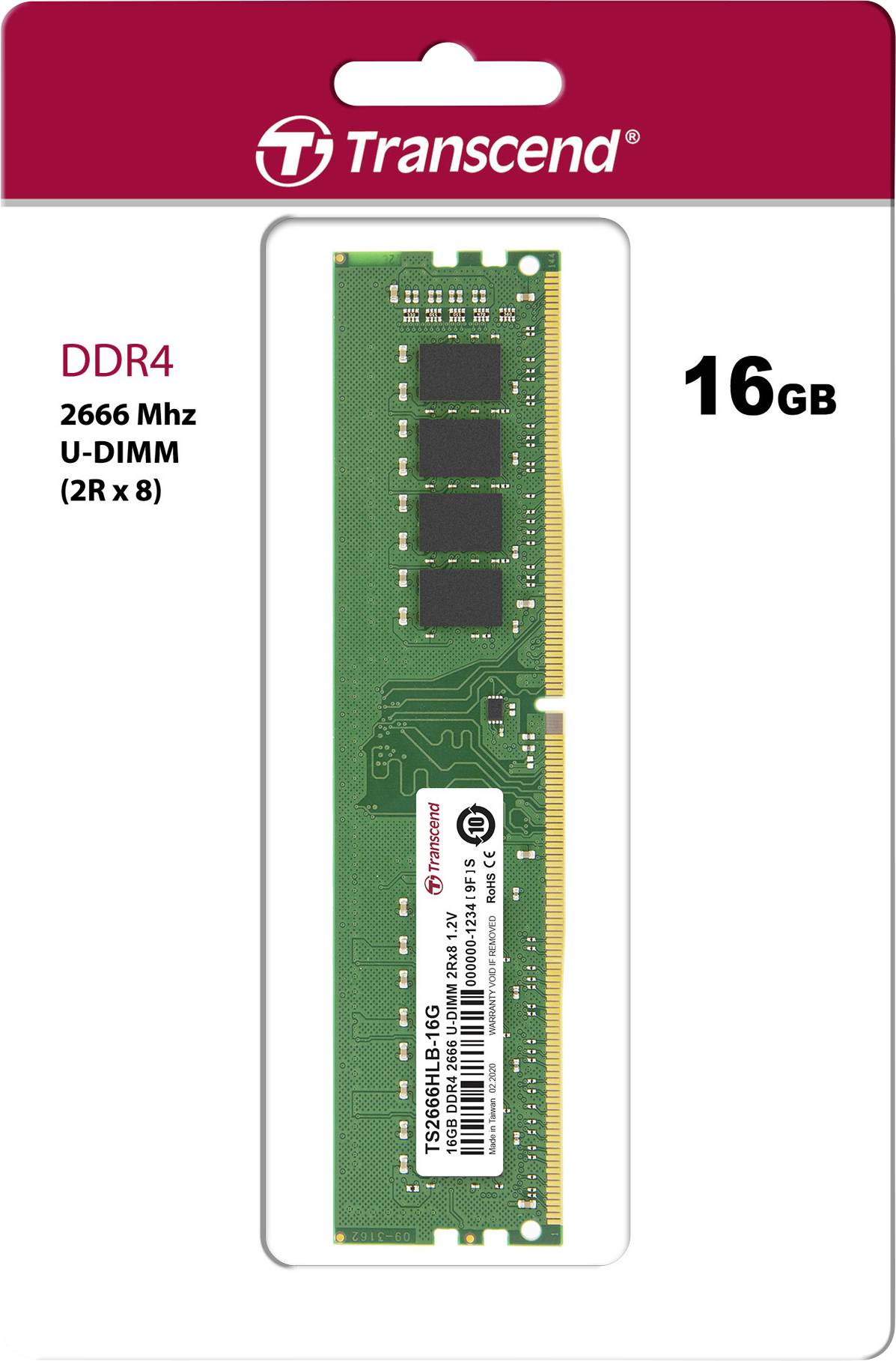 Transcend - DDR4 - Modul - 16 GB - DIMM 288-PIN-1