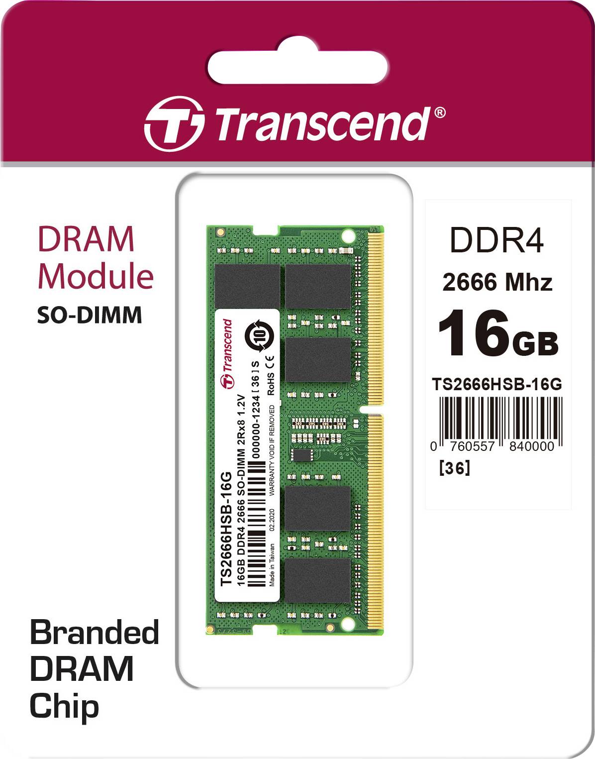 Transcend - DDR4 - Modul - 16 GB - SO DIMM 260-PIN-1