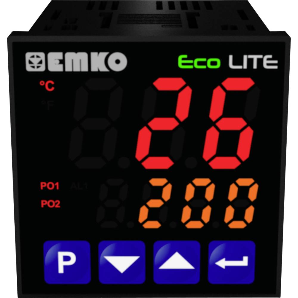 Emko ecoLITE.4.6.1R.0.0 Temperatuurregelaar Pt100, J, K, R, S, T, L -199 tot +999 °C Relais 5 A (l x b x h) 90 x 48 x 48 mm