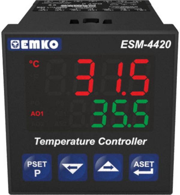 Emko ESM-4420.2.20.0.1/01.02/0.0.0.0 2-Punkt, P, PI, PD, PID Temperaturregler J, K, R, S, T, Pt100 -200 bis 1700 °C Relais 5 A, SSR (L x B x H) 95 x 48 x 48 mm