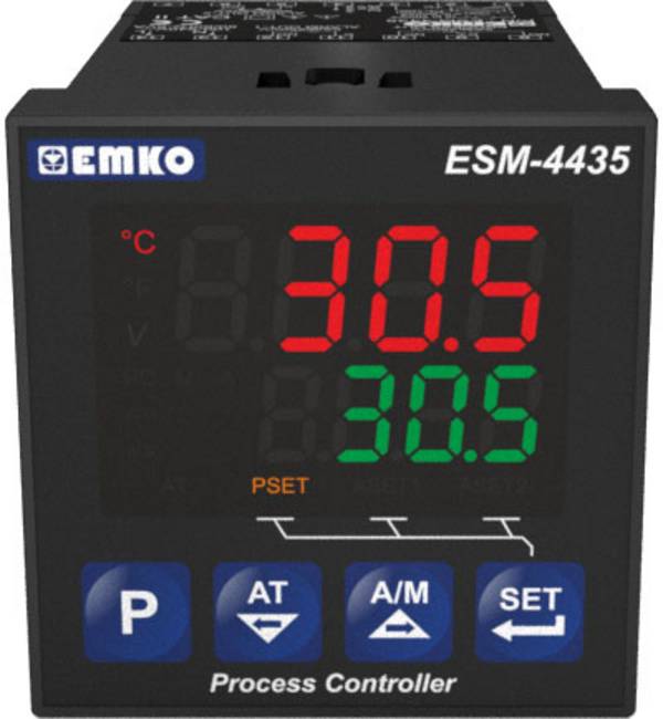 Emko ESM-4435.2.20.0.1/01.04/0.0.0.0 2-Punkt, P, PI, PD, PID Temperaturregler Pt100, T, J, K, R, S -200 bis 1700 °C (L x B x H) 88 x 48 x 48 mm