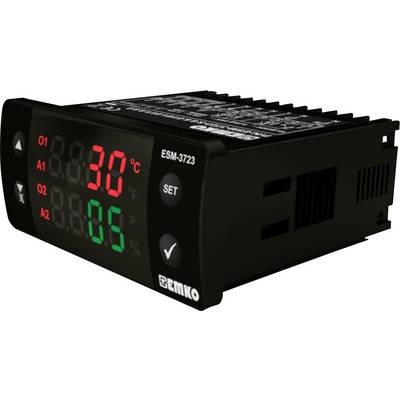 Digitales Temperaturregelgerät mit LED-Anzeige von 30°C und 85% für Temperatur und Feuchtigkeit, Modell 'EMKO ESM-3723'.