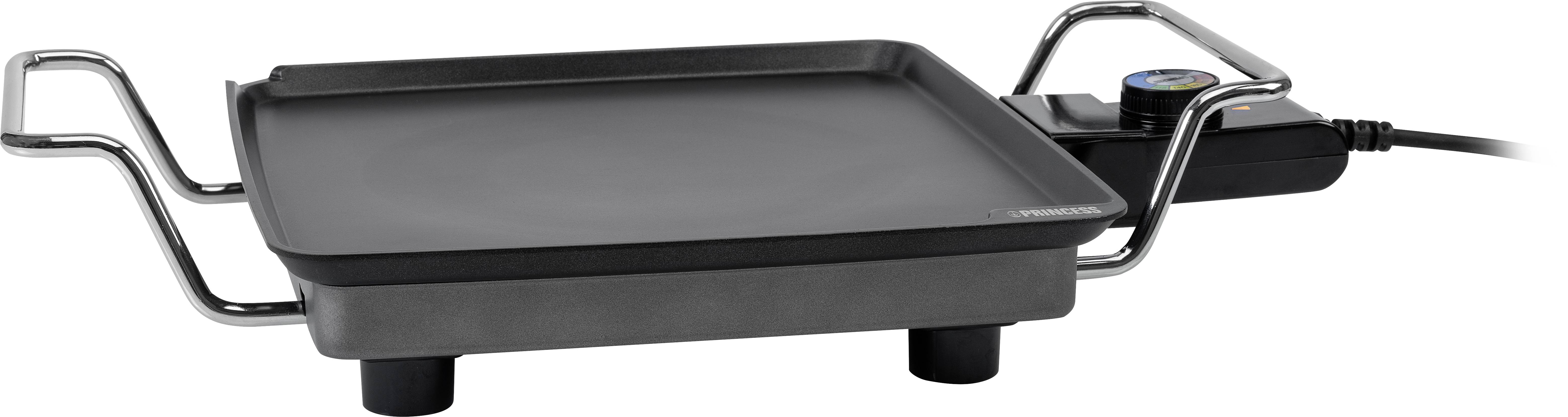 Princess 01.102210.01.005 Elektro Grillplatte Antihaftbeschichtung, Kontrollleuchte Schwarz